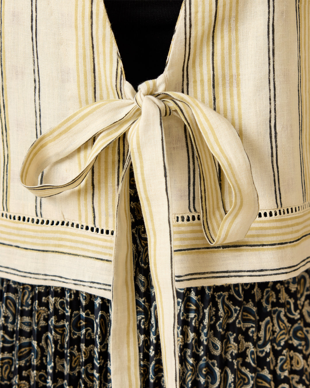 Tie Front Reversible Jacket – Clay Grid (Handloom | Reversible | Sizes S, M, L, XL)