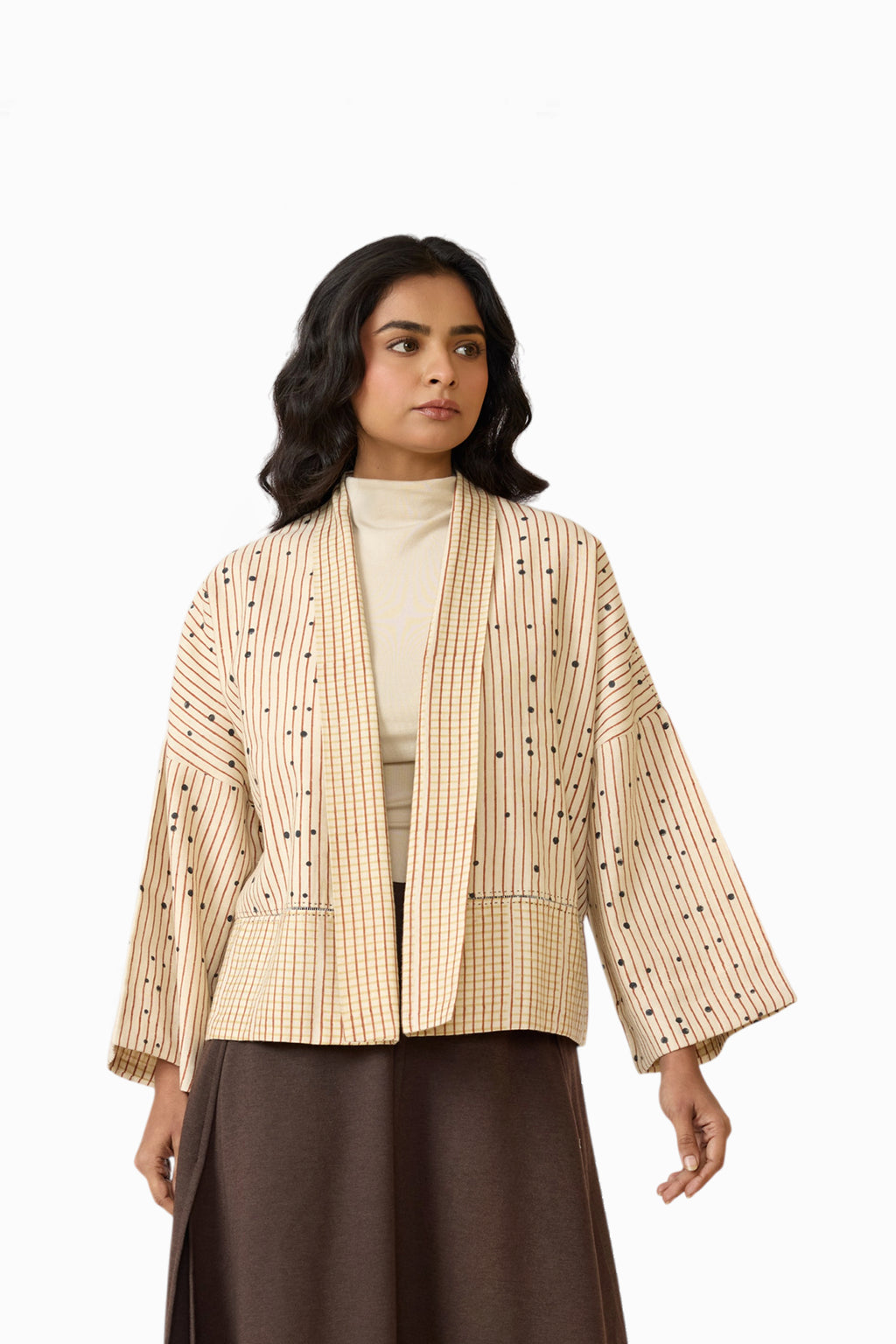 Raku Reversible Kimono – Blue Dot / Stripe (Relaxed Fit | Reversible | Sizes S/M & L/XL)