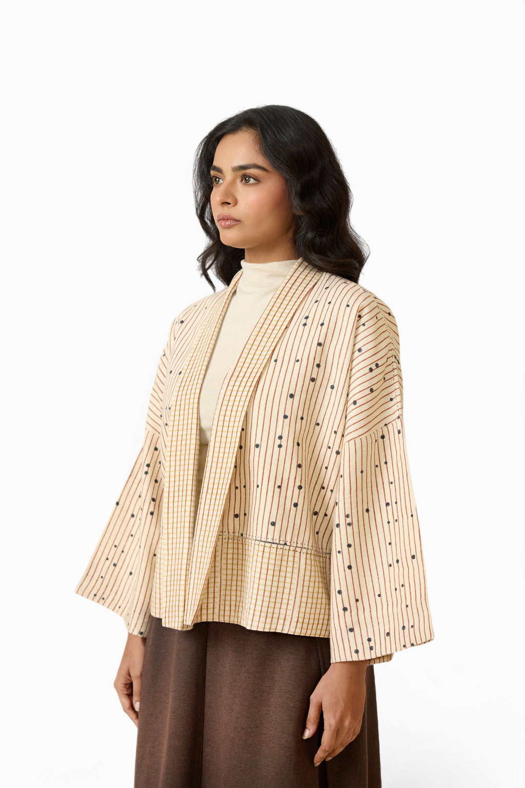 Reversible Kimono – Blue Dot / Stripe (Relaxed Fit | Reversible | Sizes S/M & L/XL)