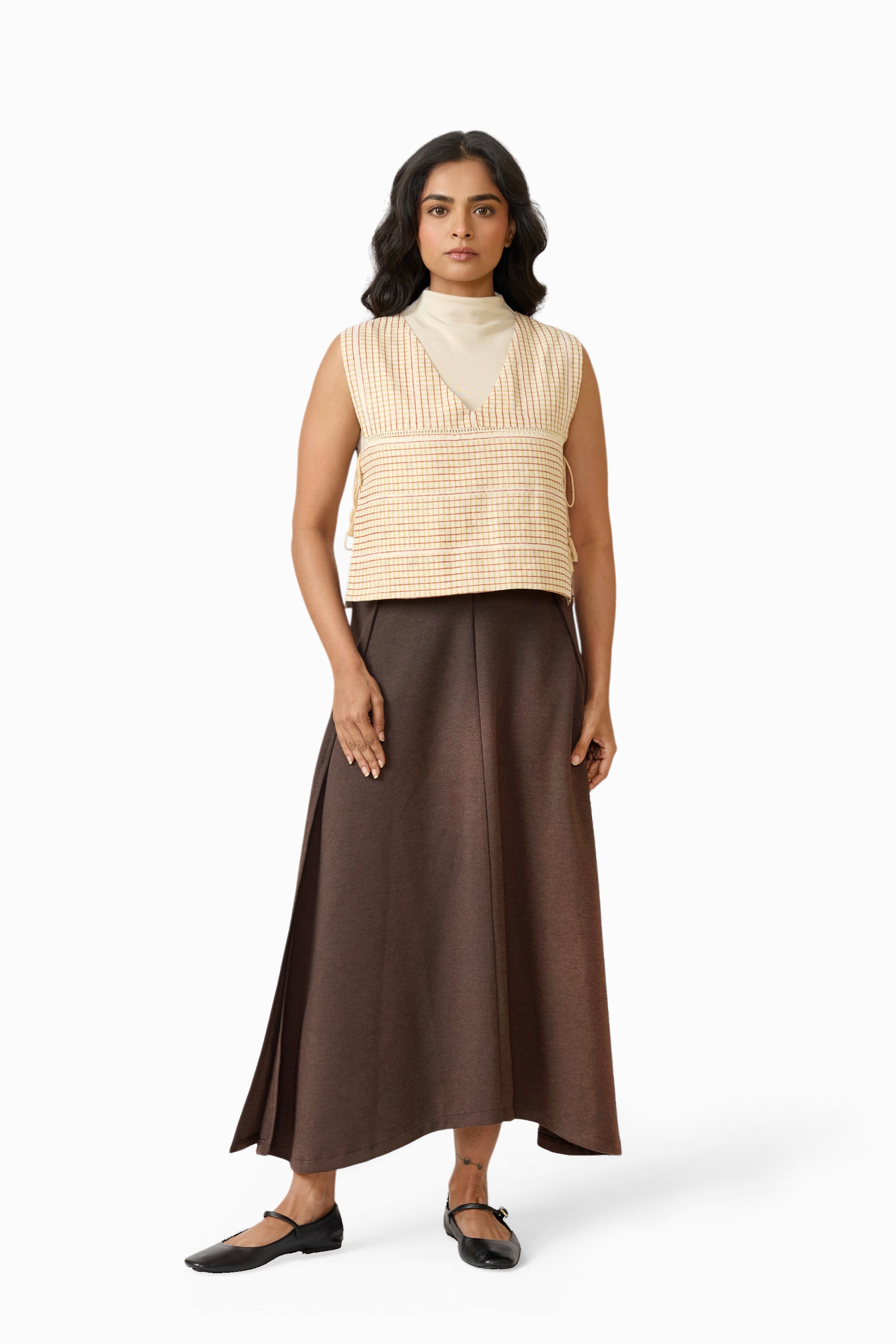 Clay Checks – Reversible Side Tie-Up Overlay (Reversible | Side Tie Detail | Sizes XS/S & M/L)