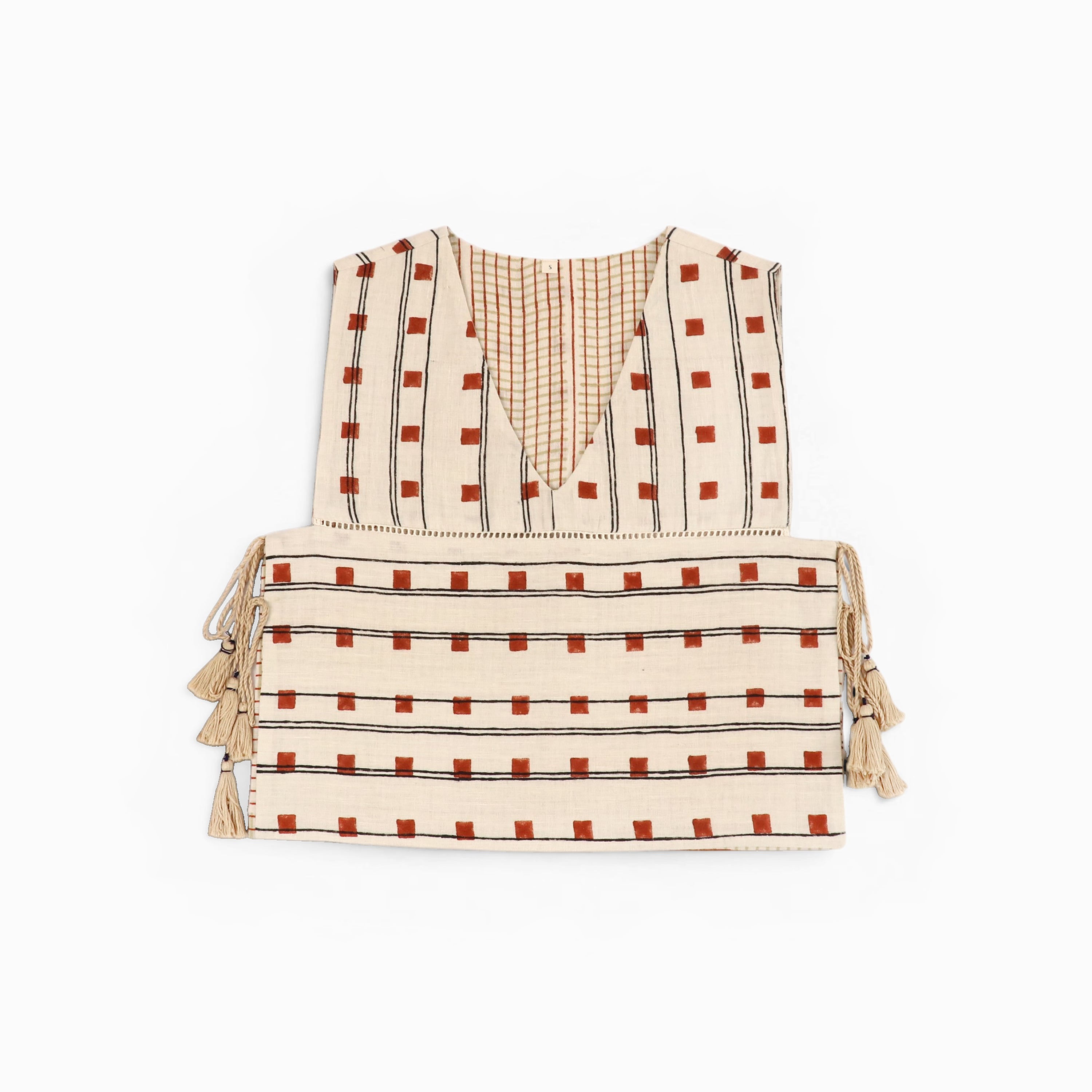 Clay Checks – Reversible Side Tie-Up Overlay (Reversible | Side Tie Detail | Sizes XS/S & M/L)