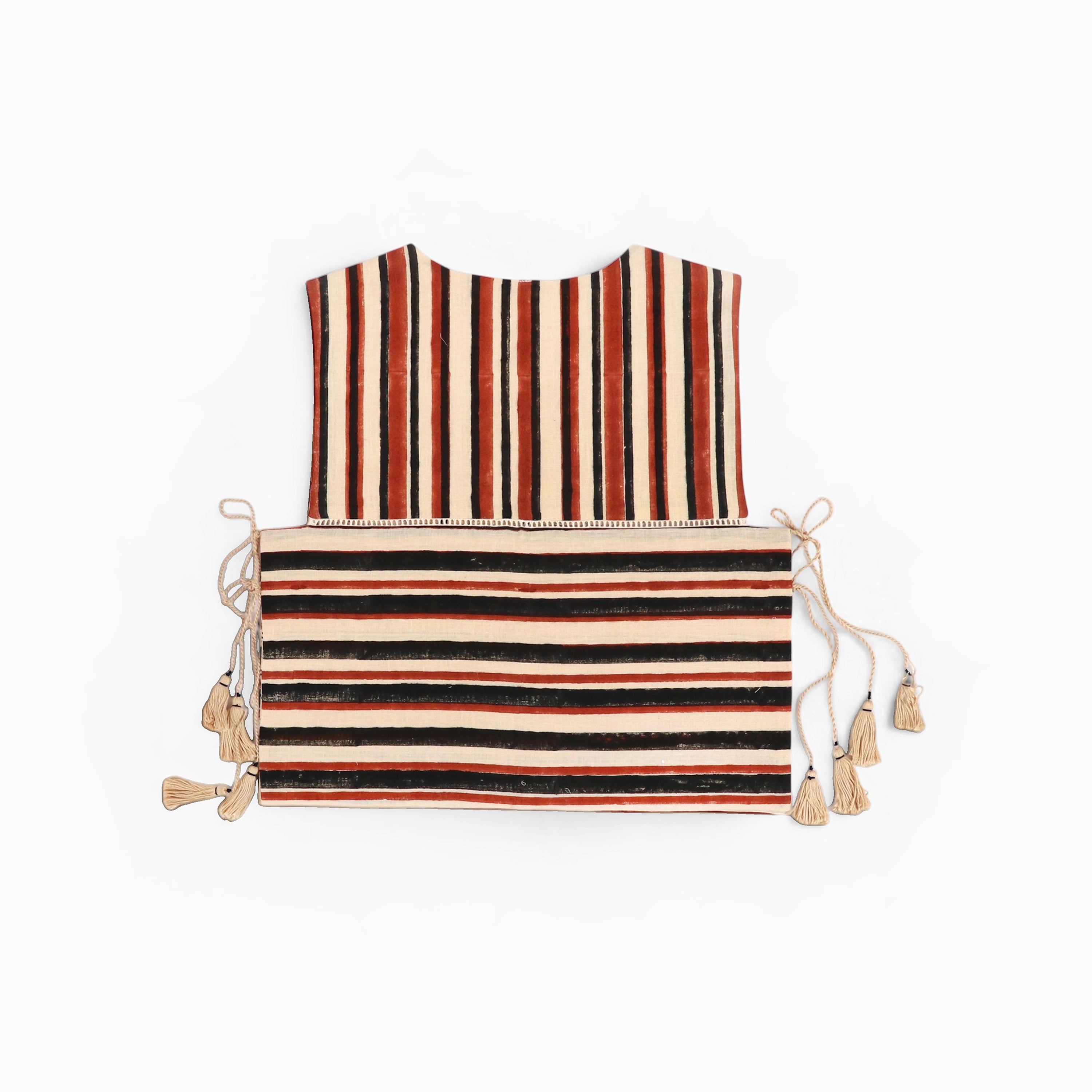 Clay Stripe – Reversible Side Tie-Up Overlay (Handloom Fabric | Reversible | Sizes XS/S & M/L)