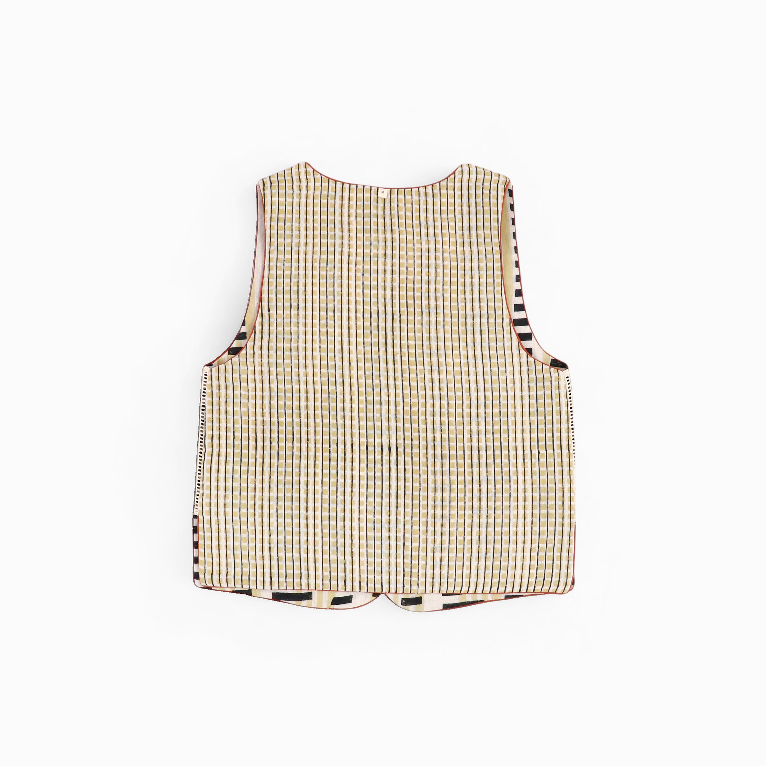 Sleeveless Reversible Jacket – Midnight Stripe (Handloom | Reversible | Sizes S, M, L, XL)
