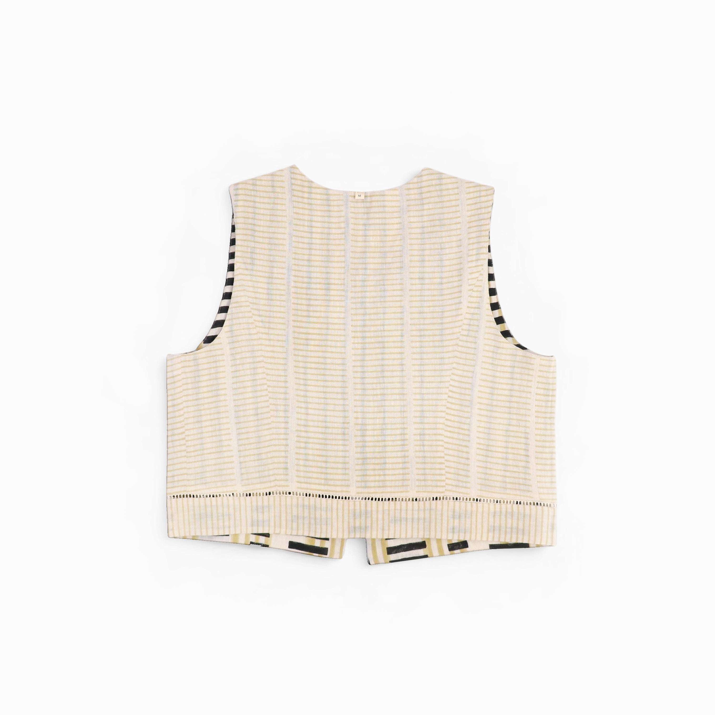 Anya Tie Front Reversible Jacket – Midnight Stripe (Handloom | Reversible | Sizes S, M, L, XL)