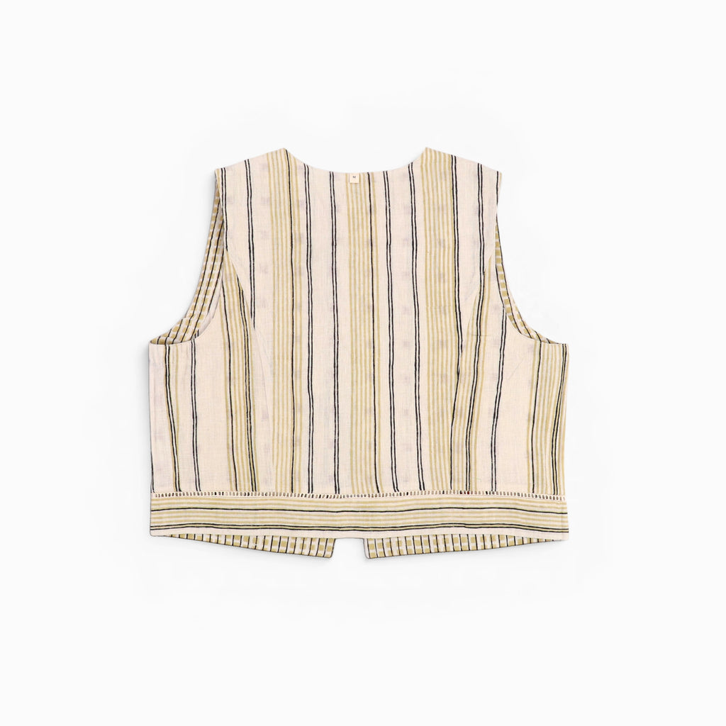 Tie Front Reversible Jacket – Clay Grid (Handloom | Reversible | Sizes S, M, L, XL)