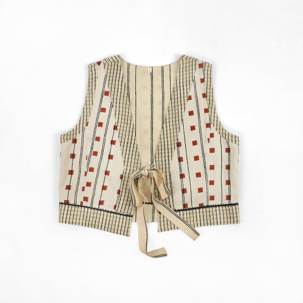 Grid & Lines Reversible Anya Overlay – Clay / Reed