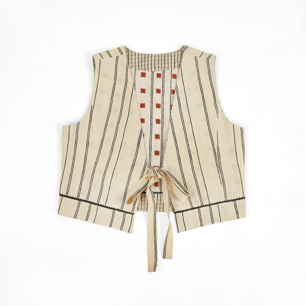 Grid & Lines Reversible Anya Overlay – Clay / Reed