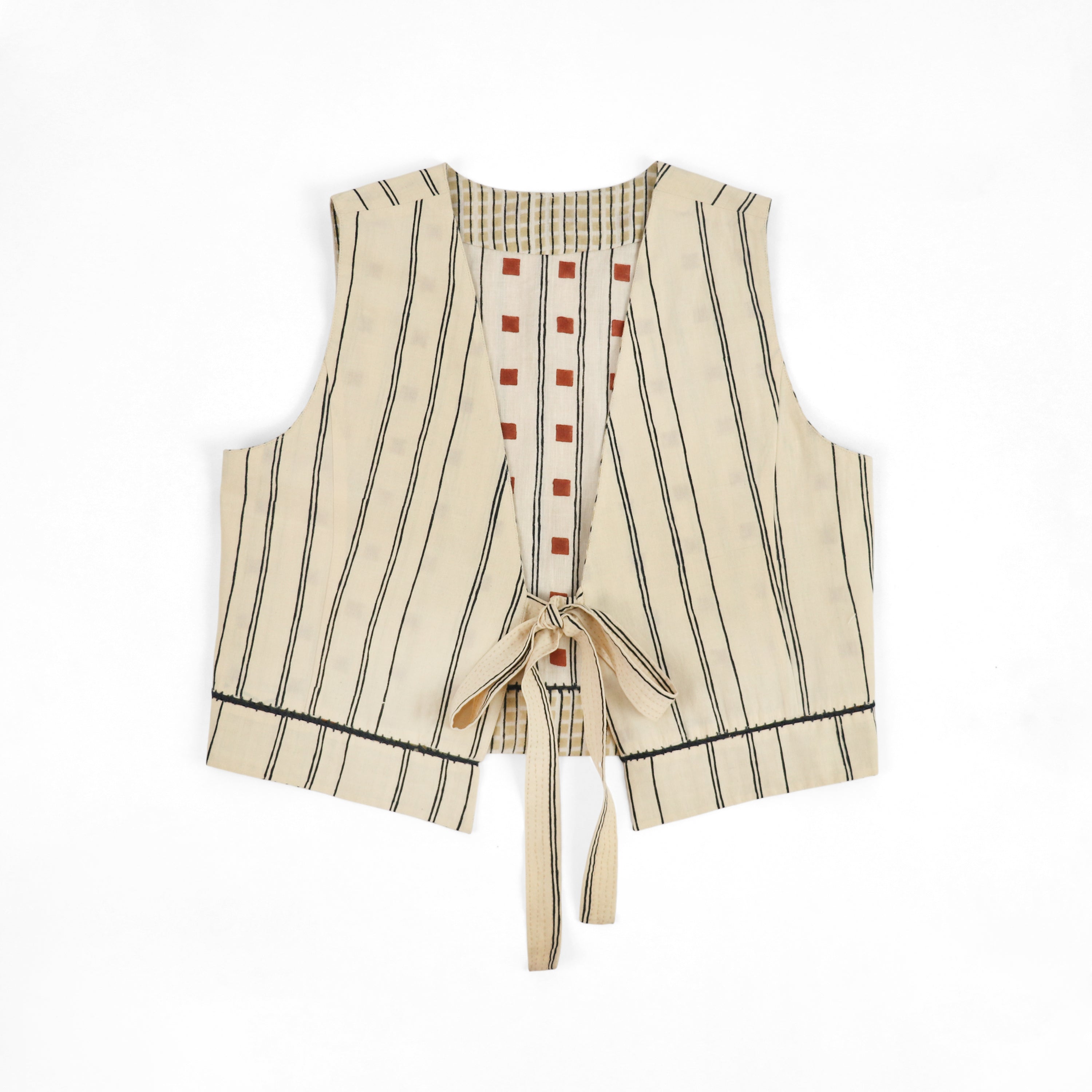 Grid & Lines Reversible Anya Overlay – Clay / Reed