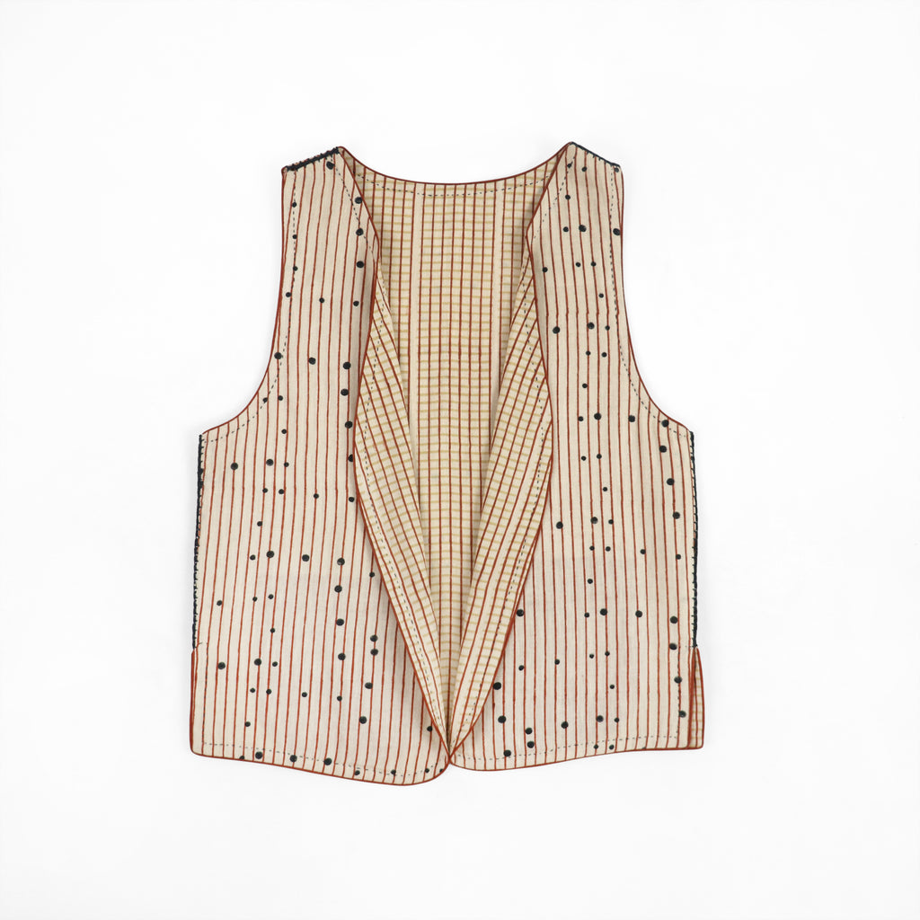 Dots and Checks Reversible Mira Jacket – Blue / Clay